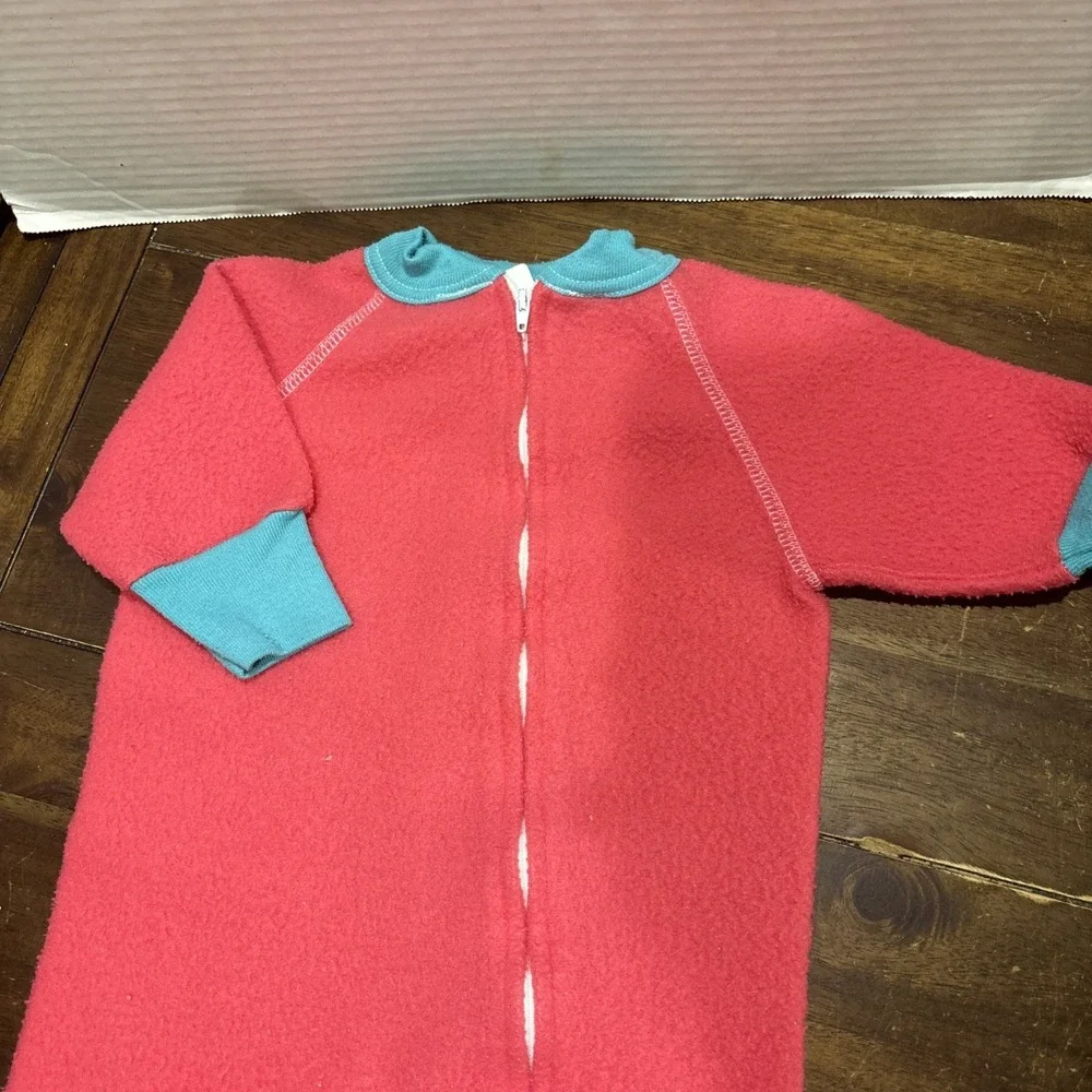 Vintage‎ Gerber Baby Footie Pajamas Pink And Teal 1T 12 months 90s Y2K